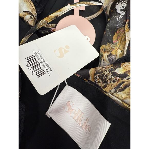 NWT Selkie Primavera Liaisons Mini Dress 2XL Silk-Feel Art Print Ruffle Hem - Picture 10 of 11